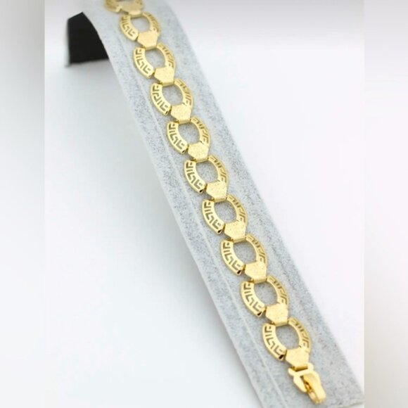 Greek Key Bracelet 14k Gold Plated Luxury Jewelery - Picture 4 of 10